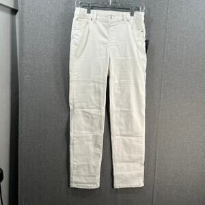 Denim & Co. Coolmax All Season Regular Straight Leg Jean White, Reg 6